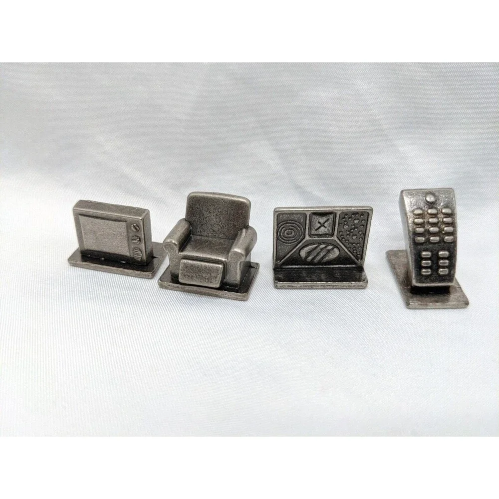 Lot Of (4) Scene It Screen Life Metal Player Pieces Couch TV Remote Laptop